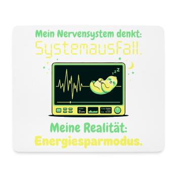 Faultier Nervensystem Energiesparmodus Humor Desig - Mousepad (Querformat) - Weiß - Vorne