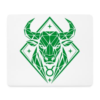 Geometric Bull - Pure Strength - Zodiac Sign Taurus - Mouse Pad (horizontal) - white - Front