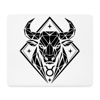 Geometric Bull - Pure Strength - Zodiac Sign Taurus - Mouse Pad (horizontal) - white - Front