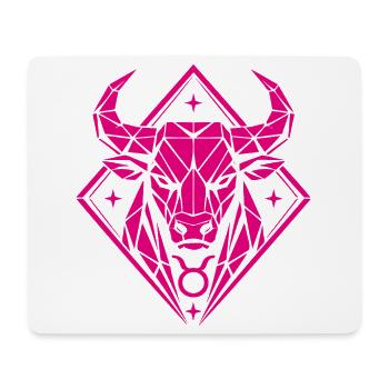 Geometric Bull - Pure Strength - Zodiac Sign Taurus - Mouse Pad (horizontal) - white - Front