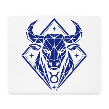 Geometric Bull - Pure Strength - Zodiac Sign Taurus - Mouse Pad (horizontal) - white - Front
