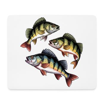 Pêche à la perche - Tapis de souris (format paysage) - blanc - Devant