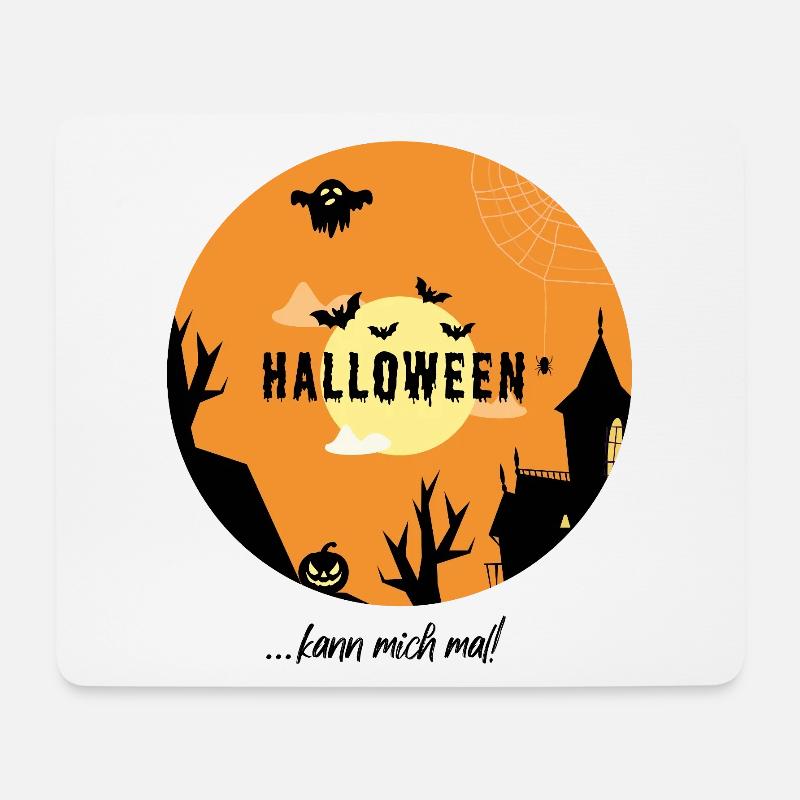 T-Shirt-Design „Halloween kann mich mal!“ - Mousepad (Querformat) - Weiß
