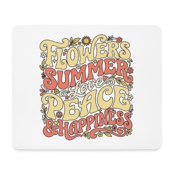 Retro Summer Flower - Mouse Pad (horizontal) - white - Front