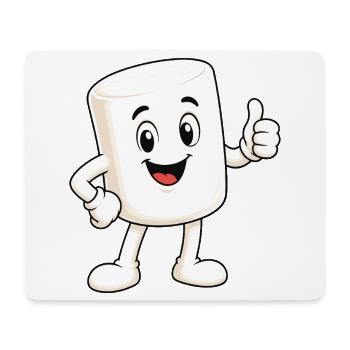 Süßer Marshmallow mit Daumen hoch  - Mousepad (Querformat) - Weiß - Vorne