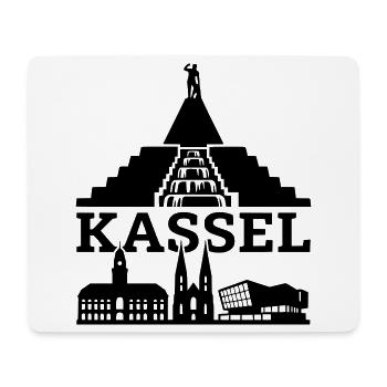 Kassel Wahrzeichen Silhouette - Mousepad (Querformat) - Weiß - Vorne