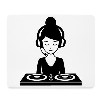 DJ Turntables Frau Festival - Mousepad (Querformat) - Weiß - Vorne