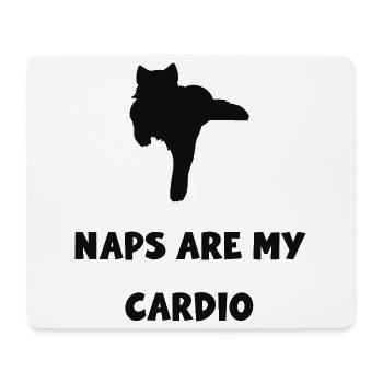 Katzen-Yoga: Nickerchen sind Cardio - Mousepad (Querformat) - Weiß - Vorne