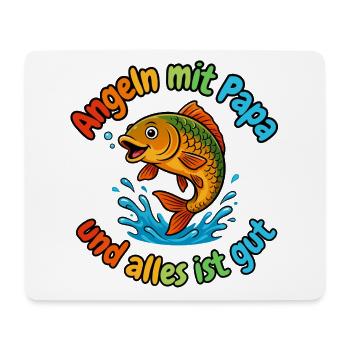Angeln mit Papa – Alles ist gut - Mousepad (Querformat) - Weiß - Vorne