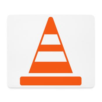Traffic Cone Safety Line Icon Road Warning Symbol - Mouse Pad (horizontal) - white - Front