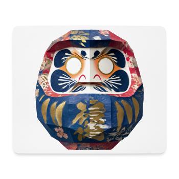 Bunter Daruma mit Blumenmuster Origami Daruma - Mousepad (Querformat) - Weiß - Vorne