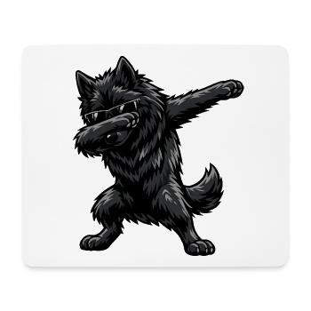 Dabbing Groenendael in comic style - Mouse Pad (horizontal) - white - Front