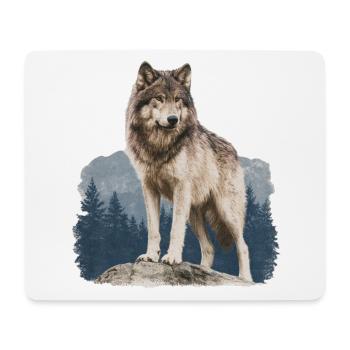 Wolf - Mousepad (Querformat) - Weiß - Vorne