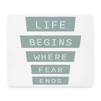 La vie commence là où la peur s’arrête Citation motivationnelle Logo - Tapis de souris (format paysage) - blanc - Devant
