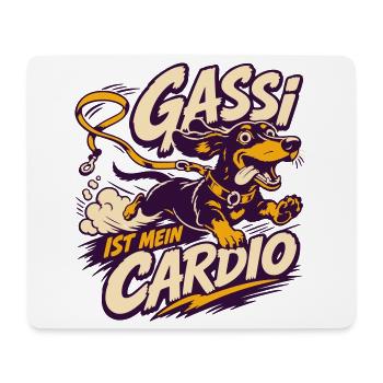 Gassi Ist Mein Cardio – Hundelust - Mousepad (Querformat) - Weiß - Vorne