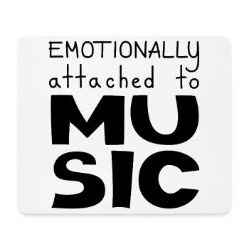 Emotionally Attached To Music, Black - Mouse Pad (horizontal) - white - Front