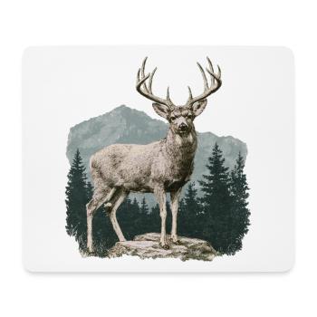 Deer with antlers - Mouse Pad (horizontal) - white - Front