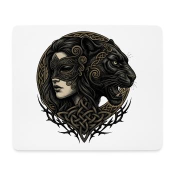 Lady Figurehead and Animal in Celtic Knot - Mouse Pad (horizontal) - white - Front