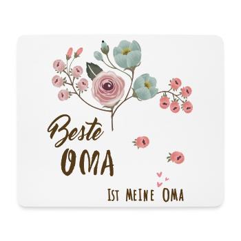 Beste Oma Blütenbotschaft - Mousepad (Querformat) - Weiß - Vorne