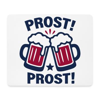 Prost Bierkruege Logo - Mousepad (Querformat) - Weiß - Vorne
