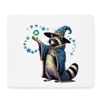 Recycling Zauberer Waschbär - Mousepad (Querformat) - Weiß - Vorne