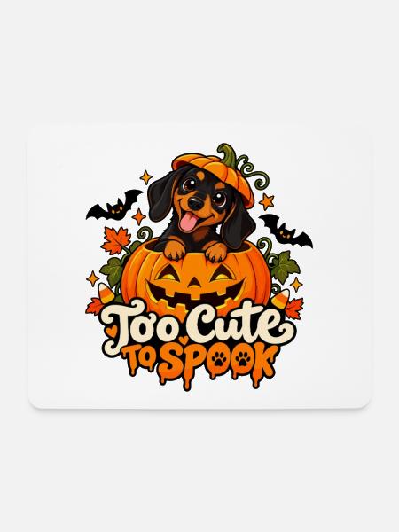 Halloween Dackel Too Cute To Spook - Mousepad (Querformat) - Weiß