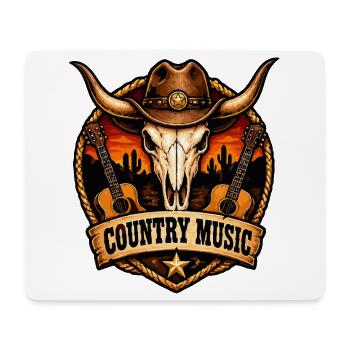 Country Musik Schädel Ranch - Mousepad (Querformat) - Weiß - Vorne