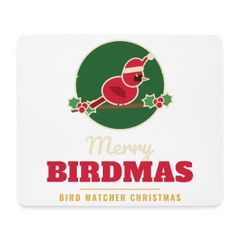 Fröhliche Vogel Kardinal Weihnachtshut Weihnachtsvogel - Mousepad (Querformat) - Weiß - Vorne