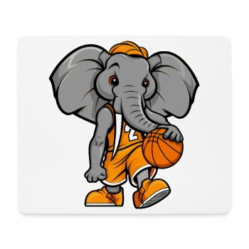 Basketball Elefant - Mousepad (Querformat) - Weiß - Vorne