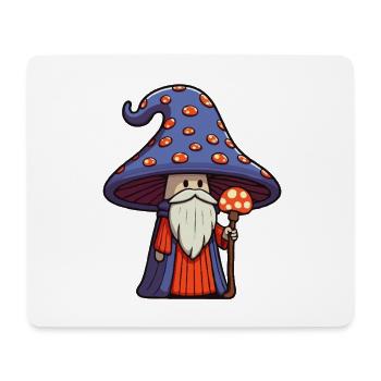 Süßer Pilz Zauberer mit Bart - Mousepad (Querformat) - Weiß - Vorne