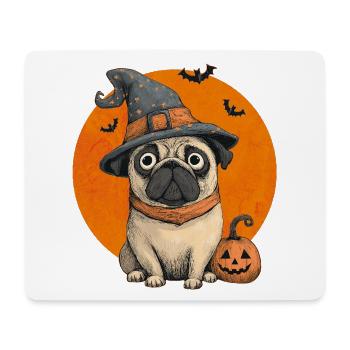 Mops Halloween - Mousepad (Querformat) - Weiß - Vorne