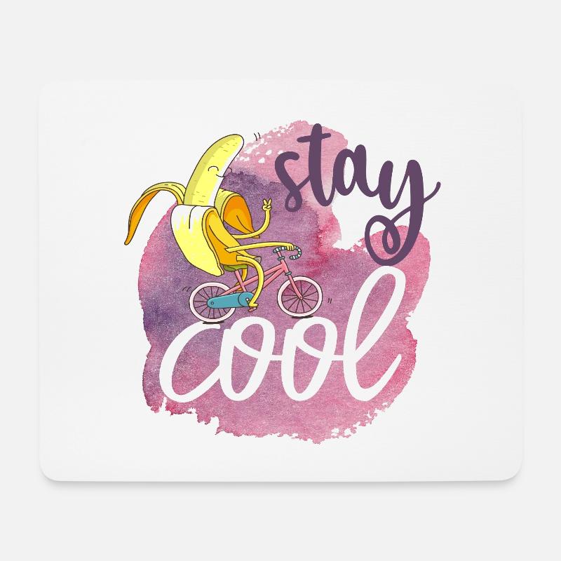 Bleib cool: Chillige Banane - Cartoon Character - Mousepad (Querformat) - Weiß