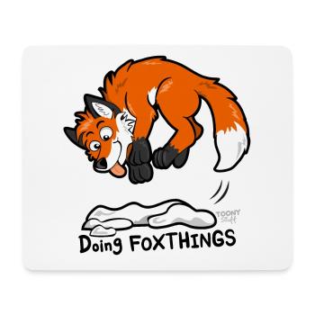 Renard rouge Doing Foxthings - Tapis de souris (format paysage) - blanc - Devant