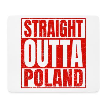 STRAIGHT OUTTA POLAND polnisch Heimat stolze Polen - Mousepad (Querformat) - Weiß - Vorne