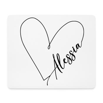 Alessia Nom Ligne de coeur - Tapis de souris (format paysage) - blanc - Devant