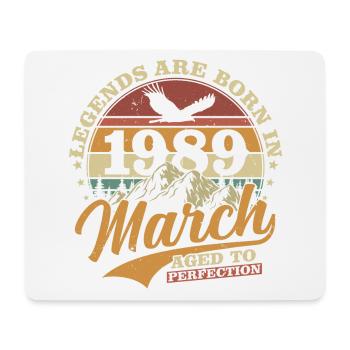 Mars 1989 Vintage Born Vintage Anniversaire - Tapis de souris (format paysage) - blanc - Devant