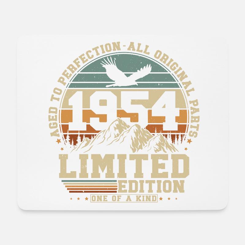 1954 Jahrgang geboren Vintage Geburtstag Geschenk - Mousepad (Querformat) - Weiß