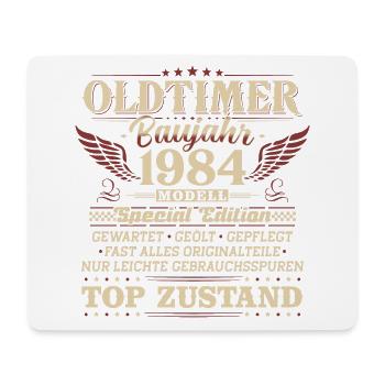 Oldtimer Baujahr 1984 Jahrgang Geburtstag Geschenk - Mousepad (Querformat) - Weiß - Vorne