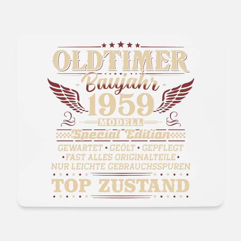 Oldtimer Baujahr 1959 Jahrgang Geburtstag Geschenk - Mousepad (Querformat) - Weiß