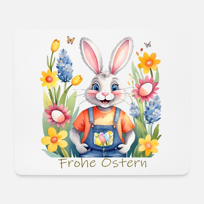 Frohe Ostern - Mousepad (Querformat) - Weiß