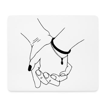 haendchen halten - Mousepad (Querformat) - Weiß - Vorne