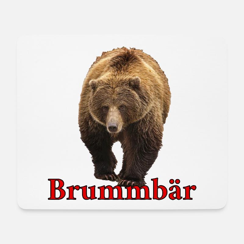 Brummbär - Mousepad (Querformat) - Weiß