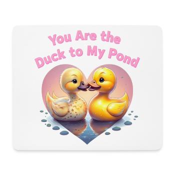 Cute Cartoon Ducks Form Heart Shape At Pond gift - Mouse Pad (horizontal) - white - Front
