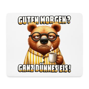 Guten Morgen Ganz? dünnes Eis Bär mit Kaffee - Mousepad (Querformat) - Weiß - Vorne