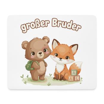 Big Brother Bear and Fox - Mouse Pad (horizontal) - white - Front