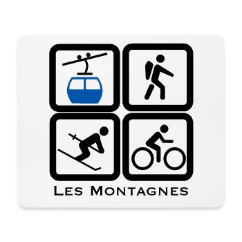 Die Berge - Mousepad (Querformat) - Weiß - Vorne