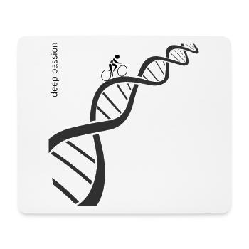 Passionate racing cyclist on DNA double helix - Mouse Pad (horizontal) - white - Front