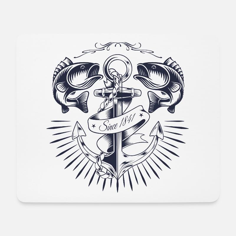 Vintage anchor - Mouse Pad (horizontal) - white