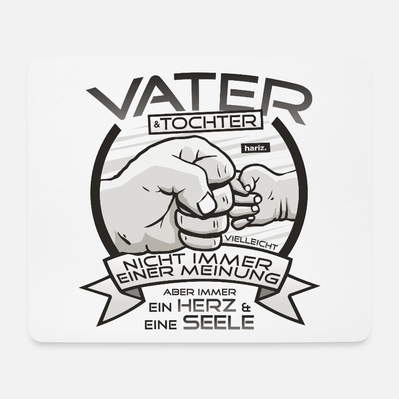 Vater & Tochter – Herz & Seele HARIZ Papa Vatertag - Mousepad (Querformat) - Weiß