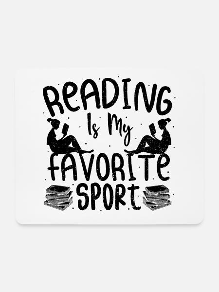 Reading Is My Favorite Sport - Lesen - Mousepad (Querformat) - Weiß